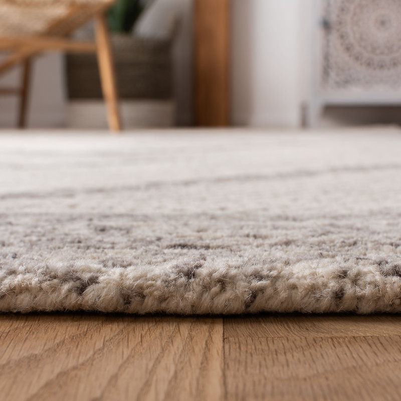 Tapis géométrique en laine touffeté à la main Conroy, Carré 8 pi
