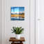 Decorative key box for wall, Opens to the right, 30x30x5, White, Mountains in autumn reflected in the lake, 