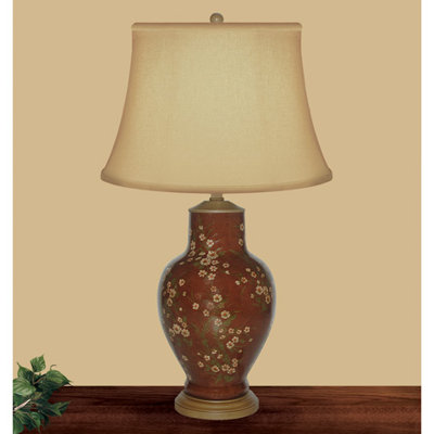 Lampe de table en porcelaine peinte à la main 31 po daiseys