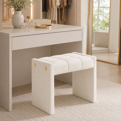 Tabouret de meuble-lavabo capitonné 18,9 po l 18,9 po