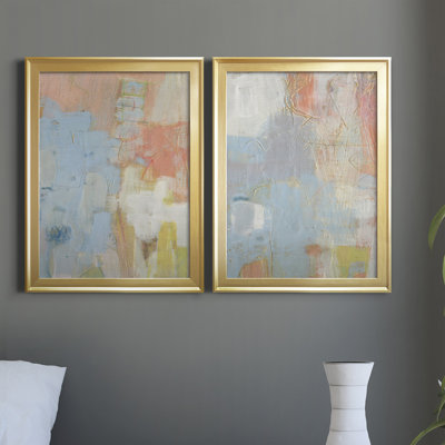 Cully I - Ensemble de 2 peintures sur toiles encadrées