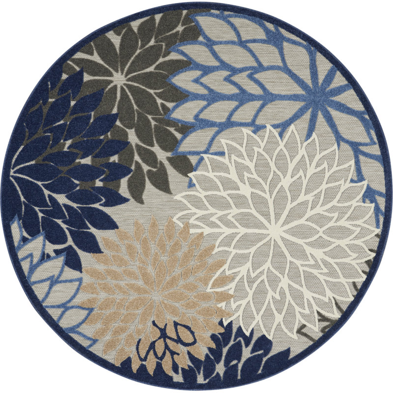 Abela Floral Indoor Rug, Round 7'10"