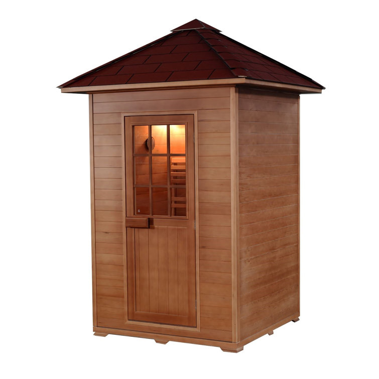 SunRay Saunas 2 - Person Bluetooth Compatible Traditional Steam Sauna in Hemlock