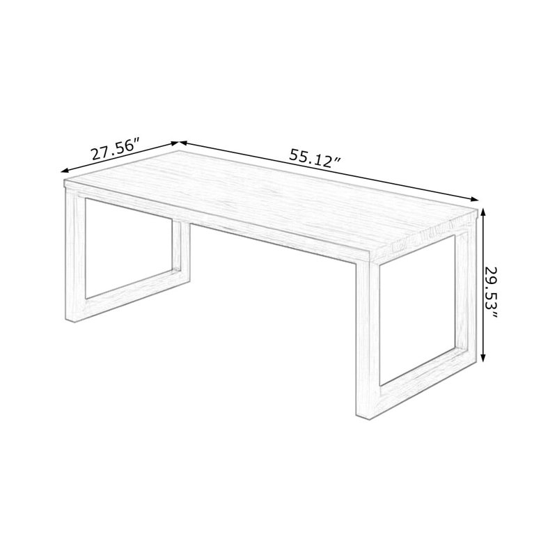 Table de salle à manger Burlywood, H 29,53 po x L 55,12 po x l 27,56 po