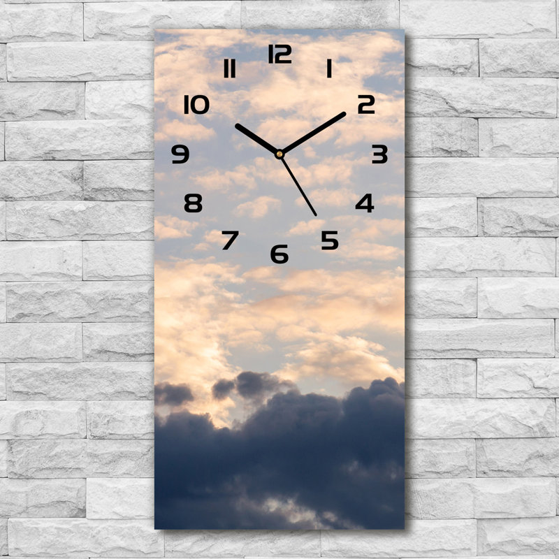 Jannita Glass Wall Clock, Beige/Black