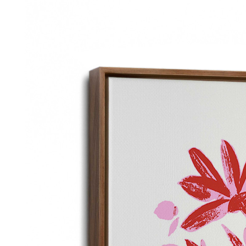 «Red and Pink Artsy Flowers» par Garima Dhawan, reproduction d'art, Brun, H 16 po x l 12 po