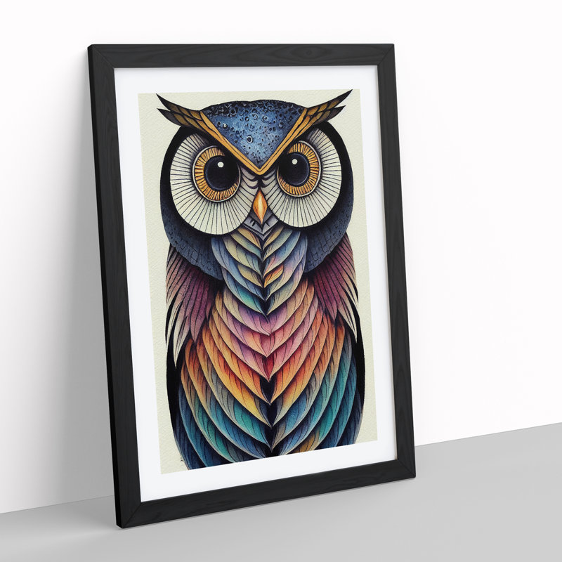 Intoxicating Owl - Wall Art, Black Framed, 64cm H x 46cm W x 2cm D
