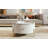 Modern Round Coffee Table With 2 Large Drawers Storage Accent Table (Only Including Table)