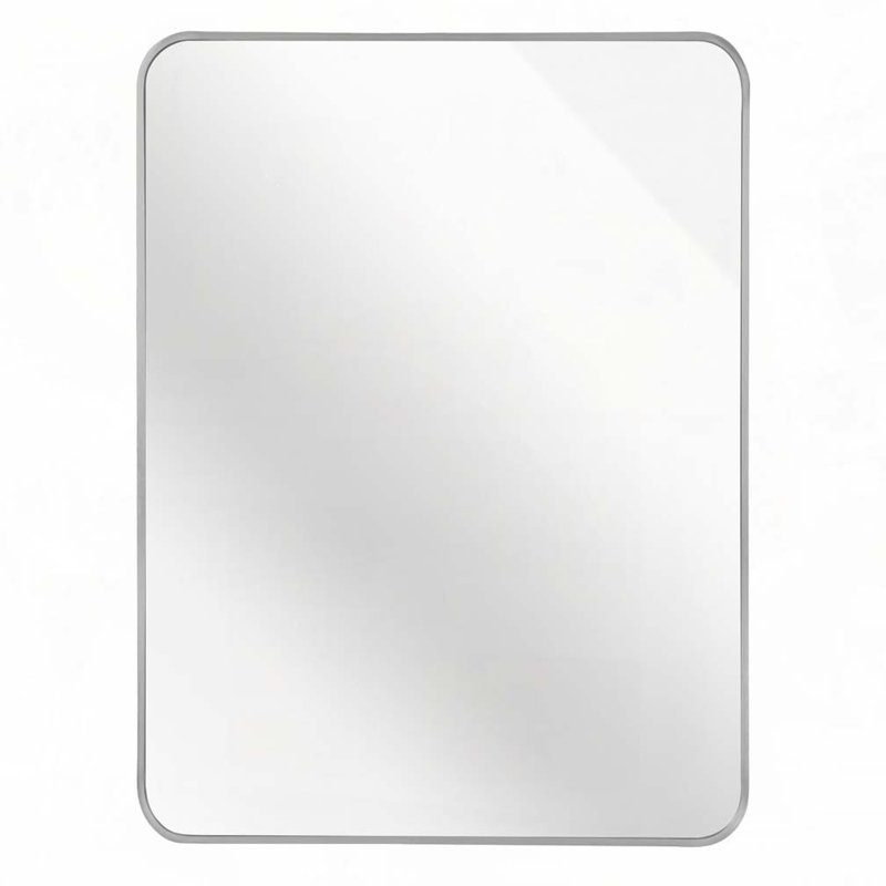 Miroir mural mural 30 x 40 pouces pour salle de bain, Argent argent