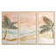 «Tropical Beach», art mural feuille de palmier - ensemble de 3 toiles encadrées Jamil-86760239-86760224