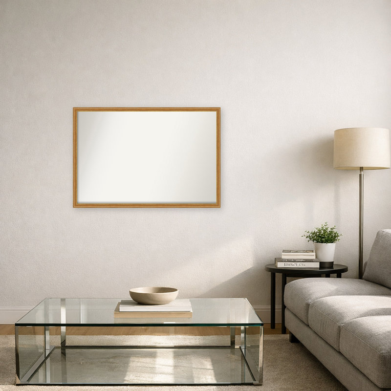 Miroir mural en bois non biseauté doré Raphael, L 25,75 po x H 37,75 po, Cordelia doré
