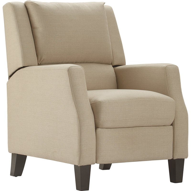 Sand Microfiber Recliner Accent Chair with Metal Legs