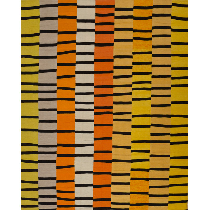 Striped Area Rug in Brown/Yellow