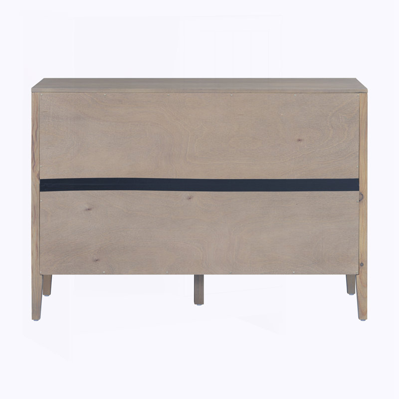 Armoire de rangement minimaliste en bois avec poignées en métal, Gris