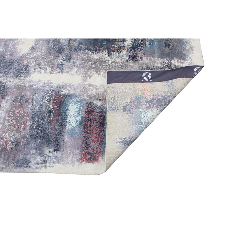 Hand-Knotted GREY / NATURAL Area Rug, Rectangle 6' x 9'