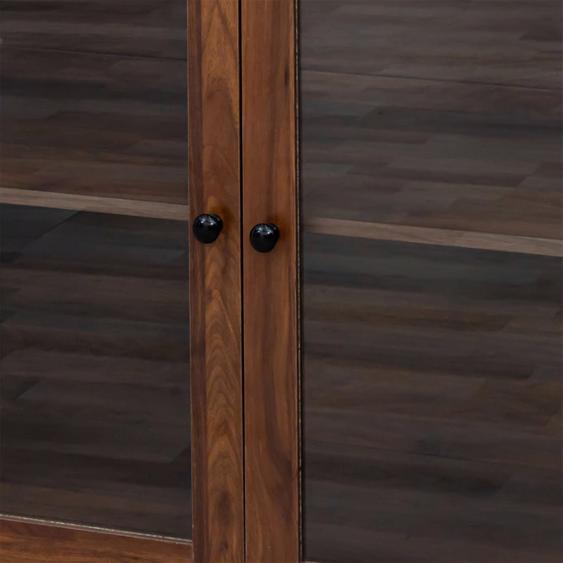 Armoire de cuisine autoportante avec plusieurs options de rangement, Noyer