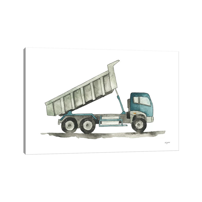 Dump Truck - Impression sur toile tendue, H 8 po x l 12 po x P 0,75 po