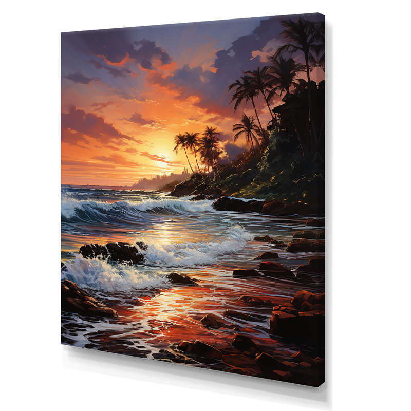 Dreamy Tropical Sunset Mexican Beach Canvas Print