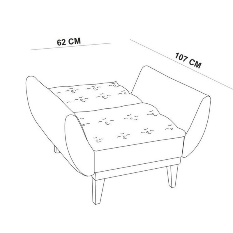 Fauteuil convertible Ailith, 100 % lin gris