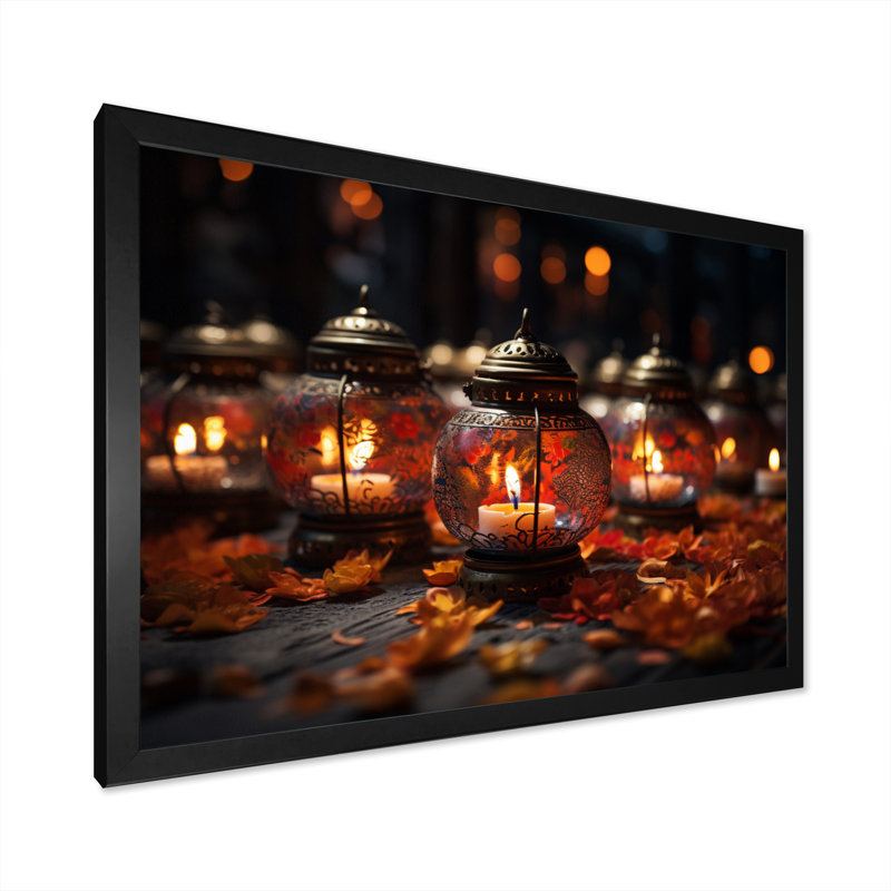 Thailand Lanna Lanterns I - Thailand Canvas Prints, H 34 po x l 44 po x P 1,5 po, Cadre photo noir