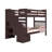 Tena Tall Solid Wood Standard Stairway Bunk Beds Twin over Twin, 4 Drawers in the Steps, Dark Cherry-1904814712-1904814709
