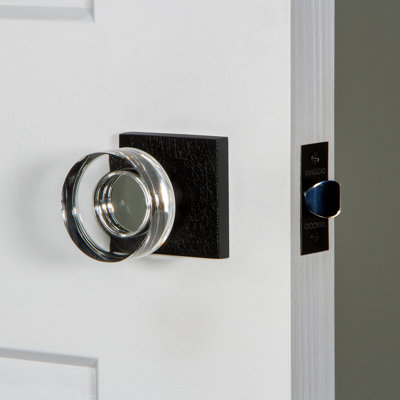 Viaggio Quadrato Leather Rosette with Circolo Crystal Knob