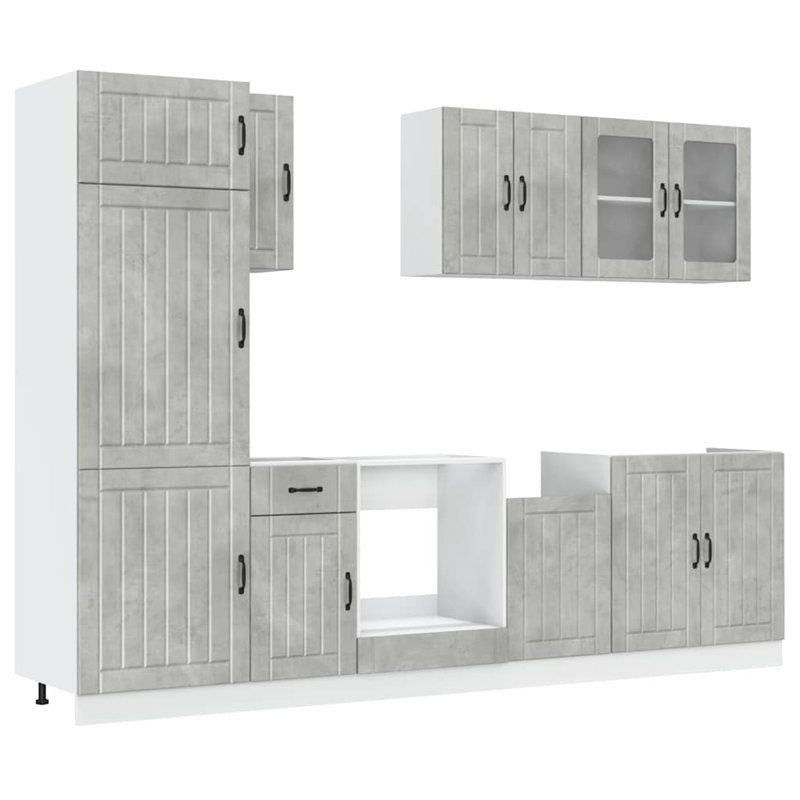 Lucca Kitchen Cabinet Set Lucca, Smoked Oak