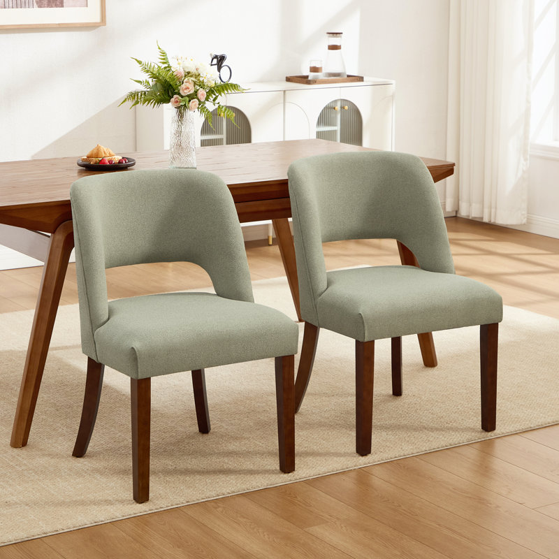 Chaise d'appoint rembourrée en bois massif, Vert