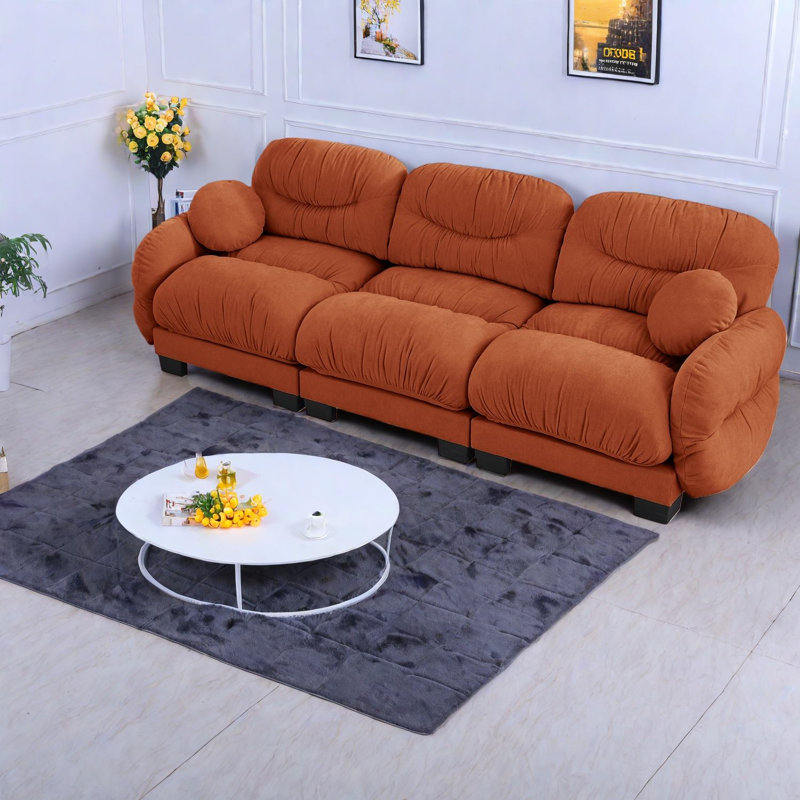Compression Cozy Chenille Sofas 3 Seater Modern Modular Home Seating