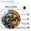 Stained Glass Gecko Clock Decorative Wall Art Art - 12'' Modern Glass Wall Clock