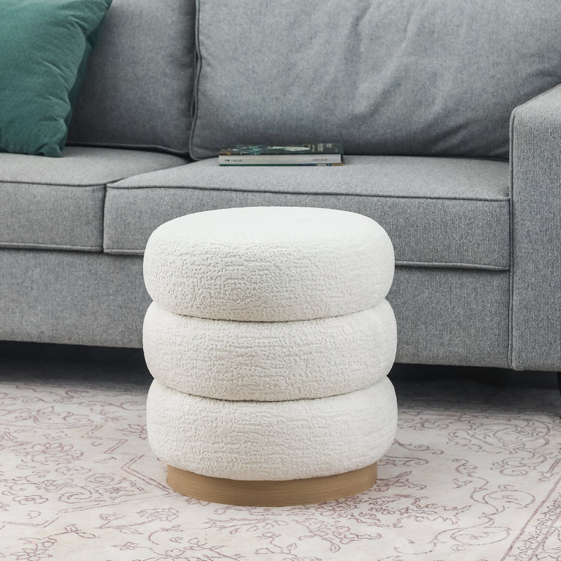 Celinka Upholstered Ottoman, White