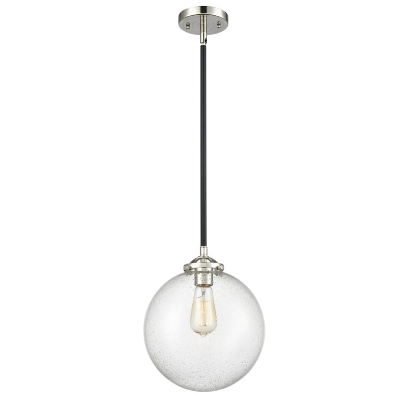Clementina 1 - Light Single Pendant, LED, Seedy, Black Polished Nickel