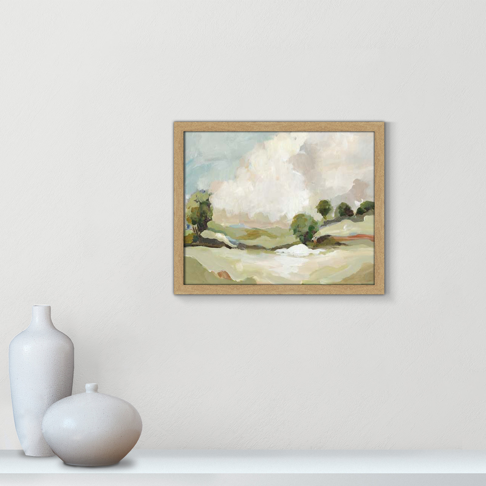 Pastoral Land by Allison Pearce, 16" H x 19" W x 1.25" D, Brown