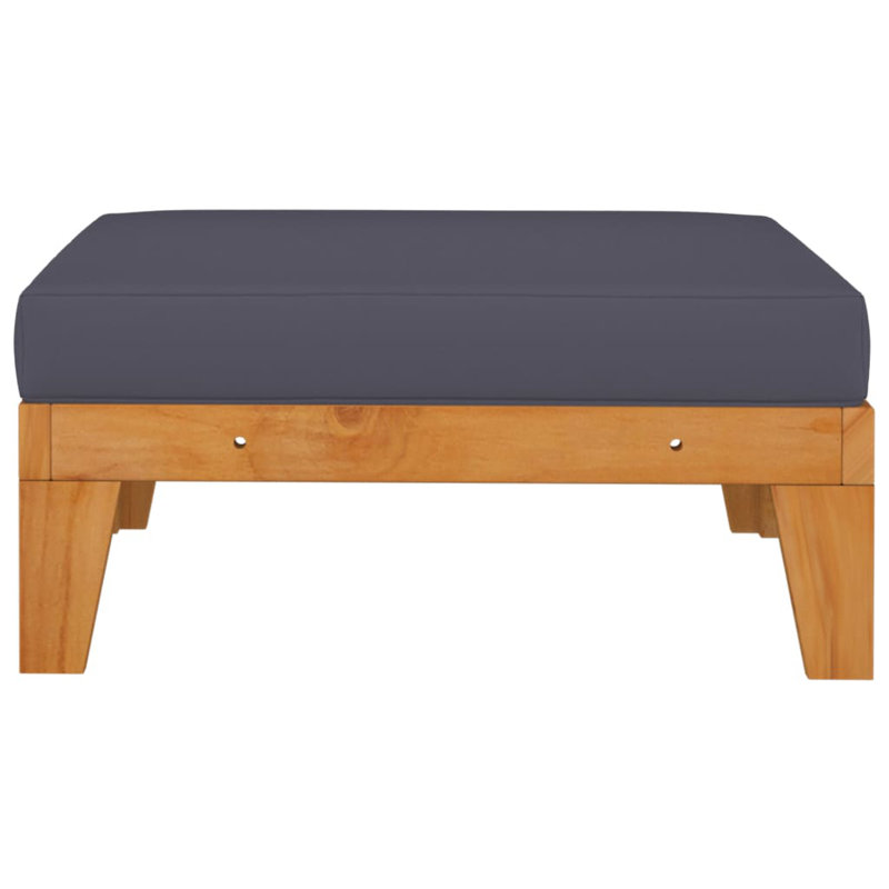 Repose-pieds modulaire avec coussin en bois d'acacia massif, Gris foncé