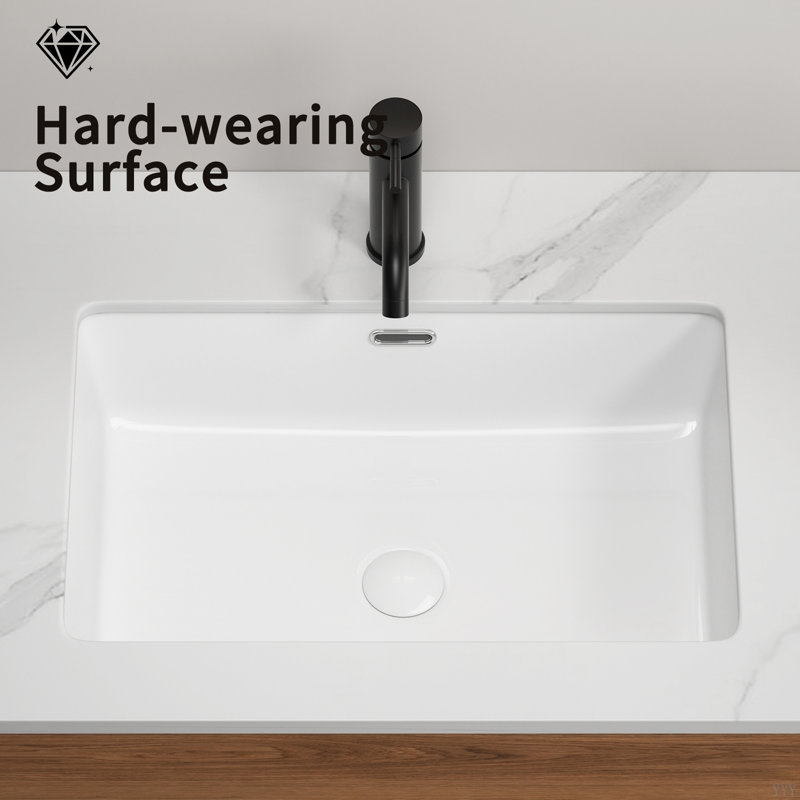 Undermount Kitchen Sink, Eridanus W Undermount Kitchen Sink White Ceramic Sink Deep Single Bowl Without Bottom Grid And Strainer Drain