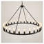 Lustre en roue de chariot de 53,15 po à 28 lumières noires, chaîne réglable