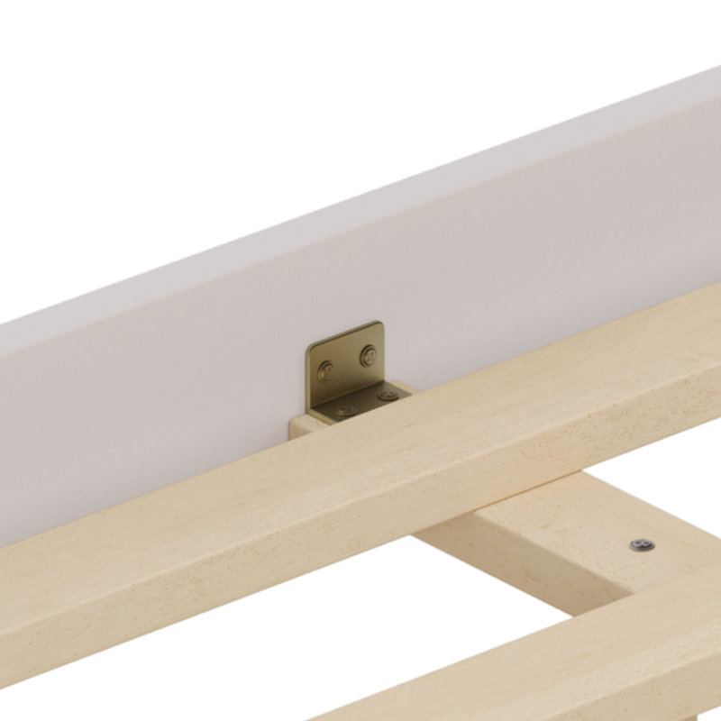 Grand lit moderne en bois avec tête de lit tapissier incurvée à lumière DEL dissimulée, sans sommier tapissier, gris crème