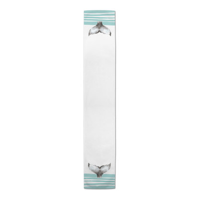 Whale Tail Stripes Navy Table Runner