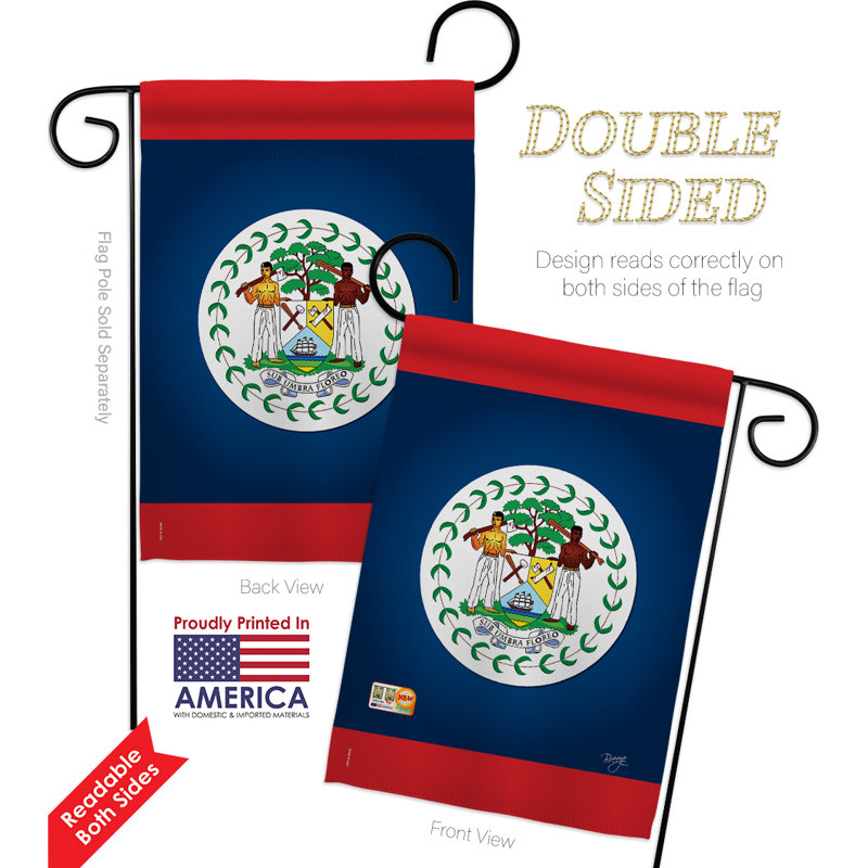 Ensemble drapeau 2 côtés 1 pi 7 po x 1 pi 1 po belize