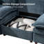 Canapé modulaire surdimensionné à double couche avec rangement et pédale extensible Cashin-1039794366