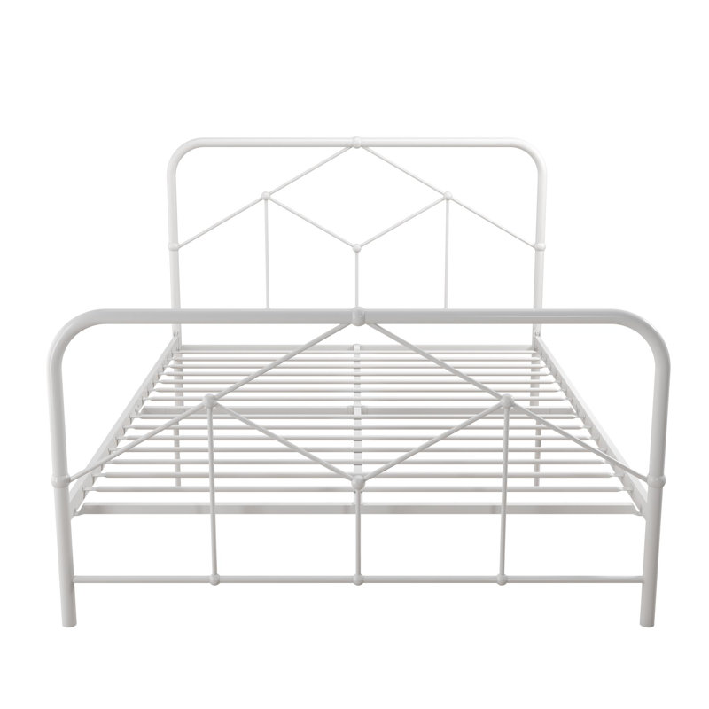 Metal Bed, Double (4'6), White