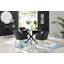 Bernell Modern Chrome Metal & Glass Round Dining Table Set with 4 Luxury Button Velvet Chairs-90564302-73583187