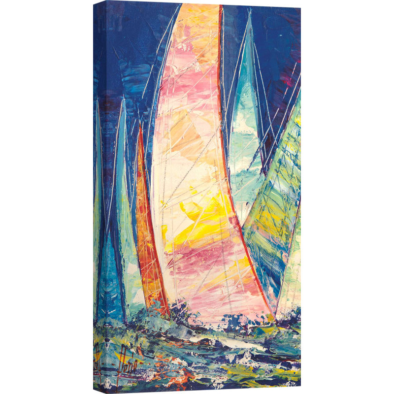 Multicoloured Sails III by Luigi Florio - Wrapped Canvas Print, 70cm H x 35cm W x 4cm D