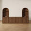 Garde-manger modulaire moderne Monos avec tiroirs, meubles bas à portes à charnières et armoires hautes cintrées, noyer-583802454
