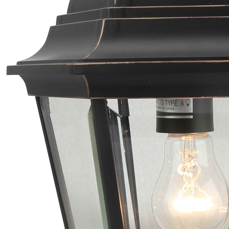Lanterne murale d'extérieur 1 lumière en noir impérial