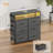 Dresser For Bedroom With 6 Drawers, Fabric Chest Of Drawers With Open Shelves & Side Storage Bags, Dresser TV Stand With LED Lights For Living Room, Closet, Entryway, Gray-1119112918