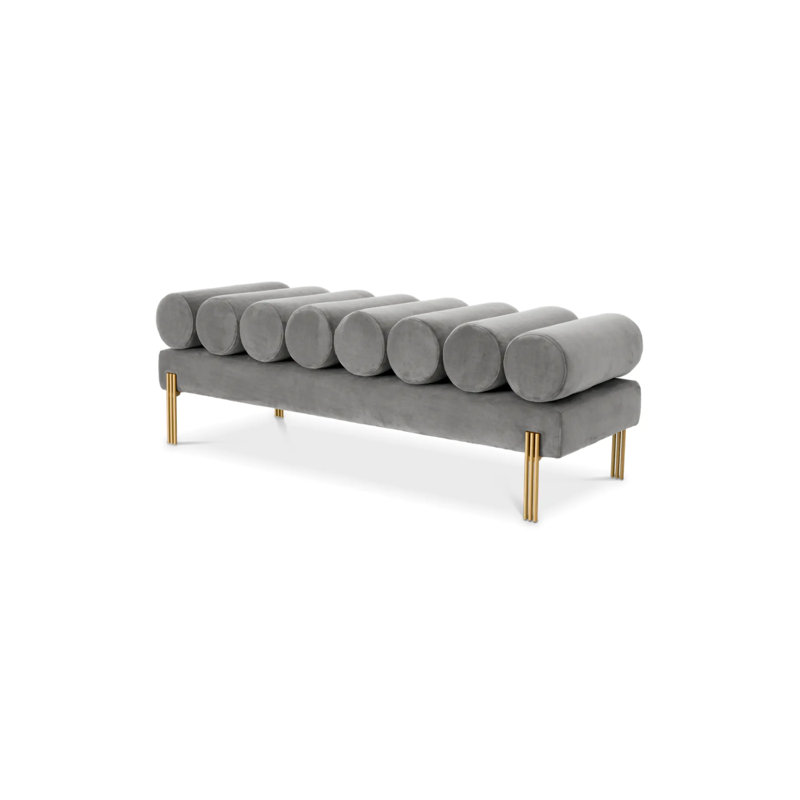 Oxley Upholstered Bench, Light Gray