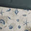 Ensemble de literie luxueux en satin de coton 7 pièces, bleu, motif côtier pour très grand lit californien