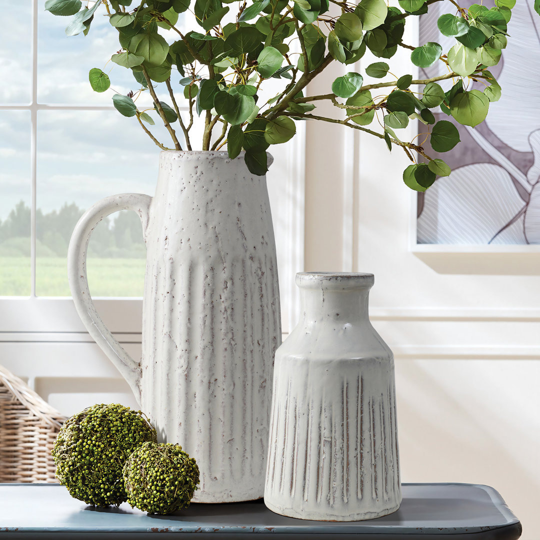 Cellus Handmade Stoneware Table Vase (Set of 2) August Grove®