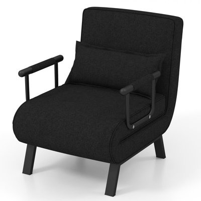 Fauteuil futon simple à dossier en lin de 23,5 po de large Eppler